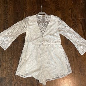 Show Me Your Mumu white lace romper